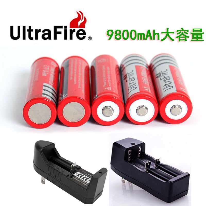 18650 鋰電池 18650鋰電池可充電9800mAh大容量頭燈強光手電筒小風扇電池充電器