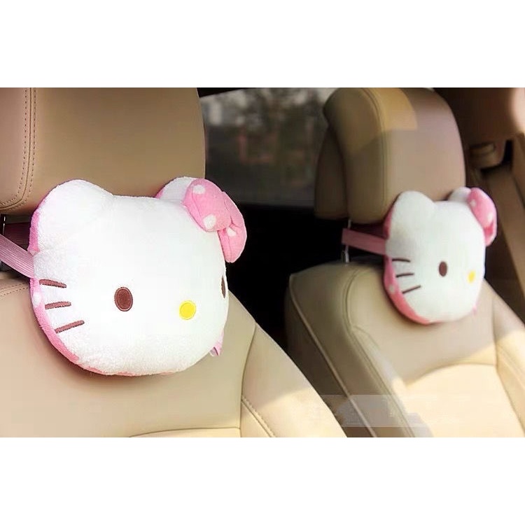 創意車用頭枕用品新款可愛Hello Kitty卡通車用汽車頭枕車枕頭護頸枕靠枕 抱枕