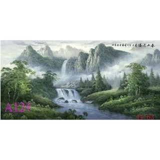 輝常開運 台灣發貨100 50cm 風水畫李嘉誠辦公室款山水畫國畫左右逢源聚寶盆牡丹畫娟布畫芯 蝦皮購物