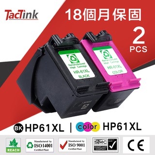 【TacTink】HP 61XL黑色/彩色 環保相容墨水匣大容量 適用 HP OJ2620/OJ4630（含稅）