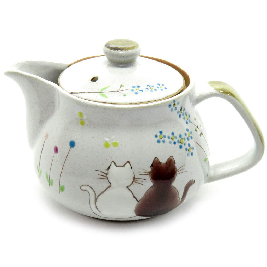 貓爺工場 日本製九谷燒茶壺 貓附濾茶器石川縣能美市生產貓茶壺九谷燒茶具陶器和食器茶器急須貓咪 蝦皮購物