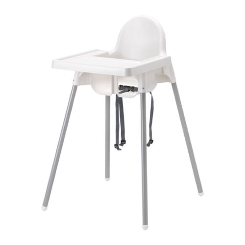 二手商品。IKEA《兒童餐椅/高腳椅》。白色/灰色