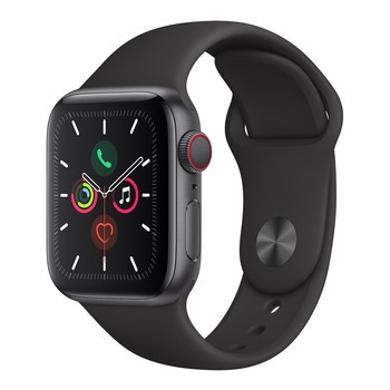 Apple Watch Series 5 GPS (44mm) 太空灰色鋁金屬錶殼 搭配黑色運動型錶環