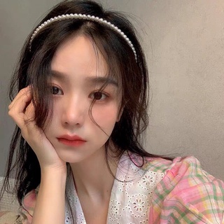 Amu韓國東大門白色珍珠髮箍復古法式森系超仙淑女氣質簡約頭箍髮飾KR-206