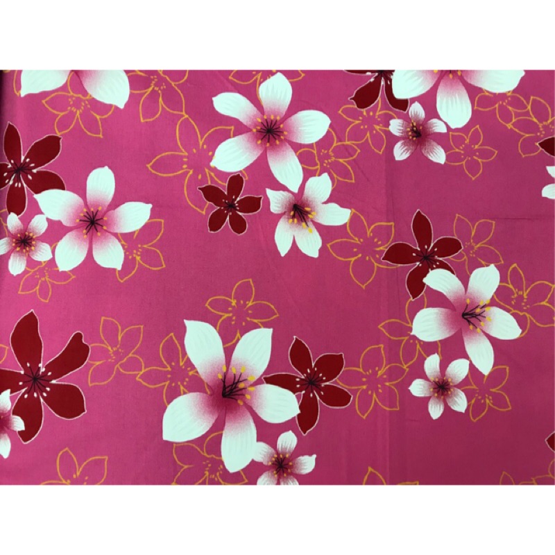 台灣花布 油桐花 純棉 拼布 布料