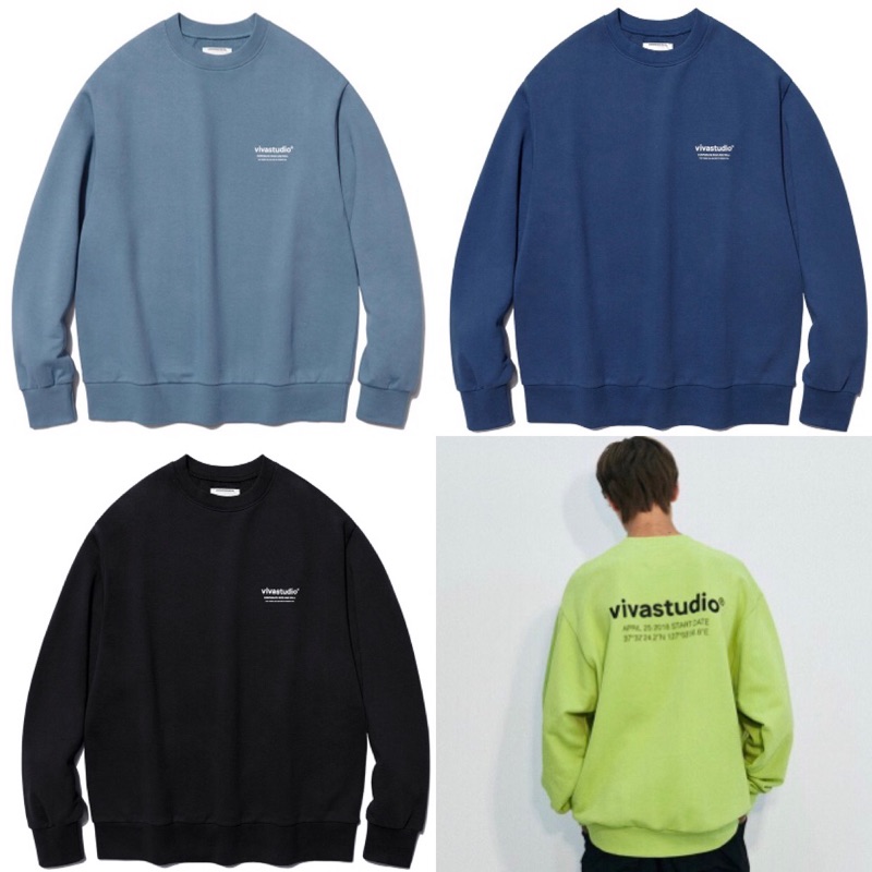 韓國潮牌 Vivastudio 定位logo大學t 衛衣 蝦皮購物