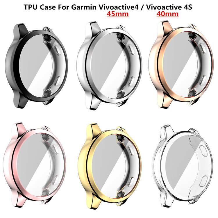 適用於佳明Vivoactive 4手錶保護殼Garmin 4S Active/S全包錶殼venu2/2s電鍍TPU保護套