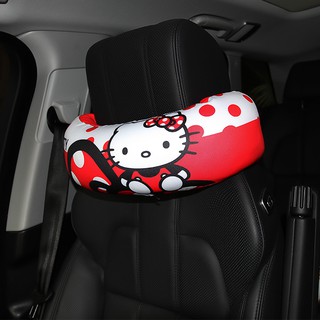 Lve雜貨鋪Hello kitty凱蒂貓 汽車用品u型枕頭護頸枕 KT貓卡通印花粒子顆粒休閒旅行枕 汽車用品汽車百貨內飾