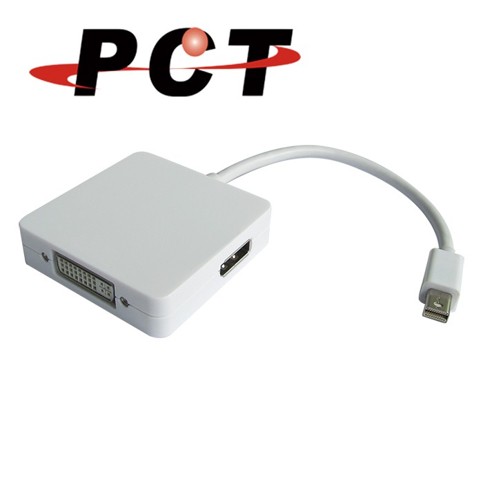 【PCT】Mini DP to DisplayPort &amp; HDMI &amp; DVI 三合一螢幕轉接線  (DDH13V)