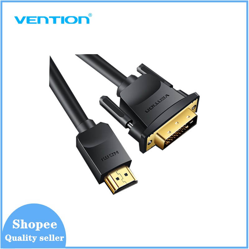 Vention HDMI 轉 DVI 線 1m DVI-D 24+1 針支持 1080P 三維高速 HDMI 線