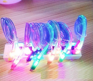 HTC/samsung/LG/sony note2/s3 Micro usb 傳輸線/充電線 (1米) **發光款*