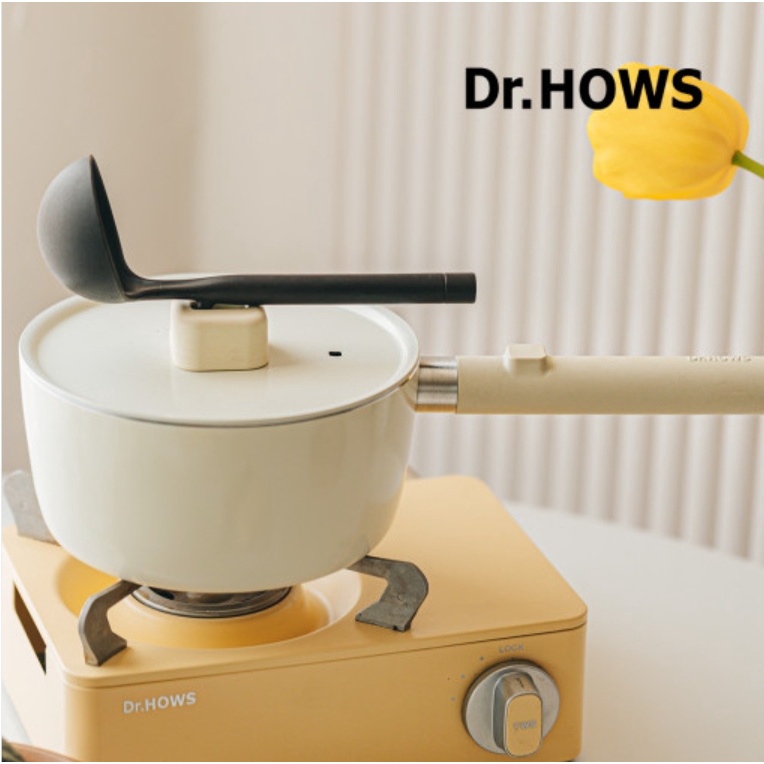 [預購]韓國Dr. Hows Lumi夢幻奶油白單柄泡麵鍋(含湯杓)