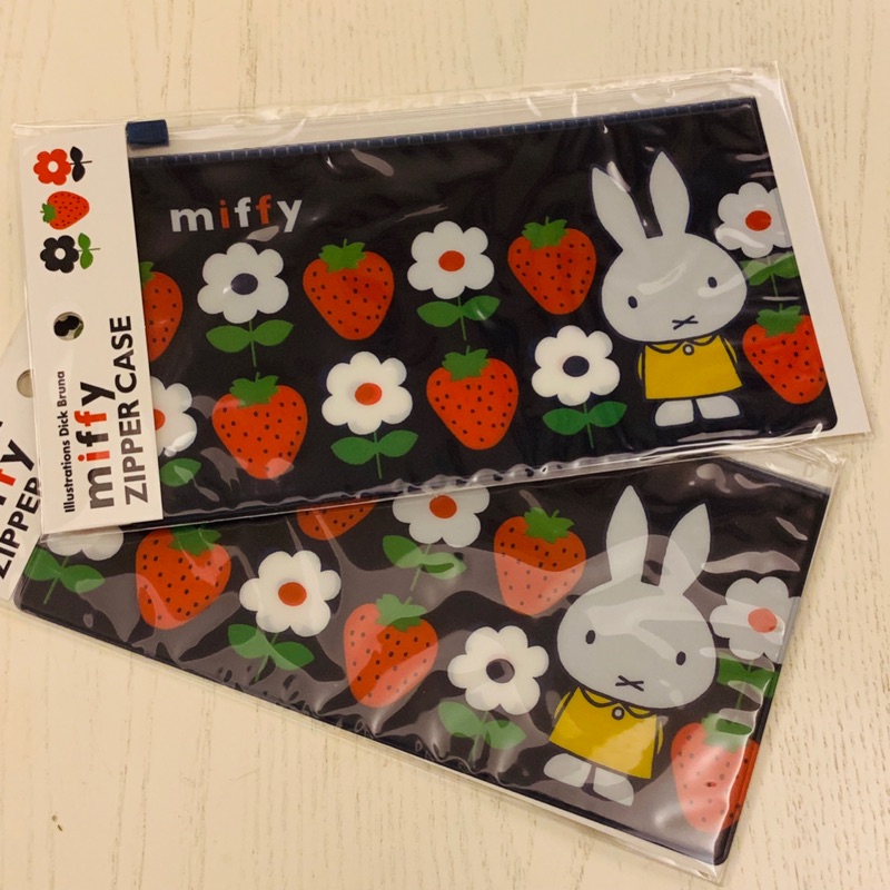 （日本代購雜貨）miffy 米菲兔 北歐風 草莓 🍓 夾鏈袋 收納袋 筆袋 小物袋 存摺袋 口罩袋