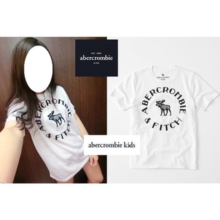 a&f abercrombie&fitch boy logo graphic tee 麋鹿貼布圓領短袖T-白色