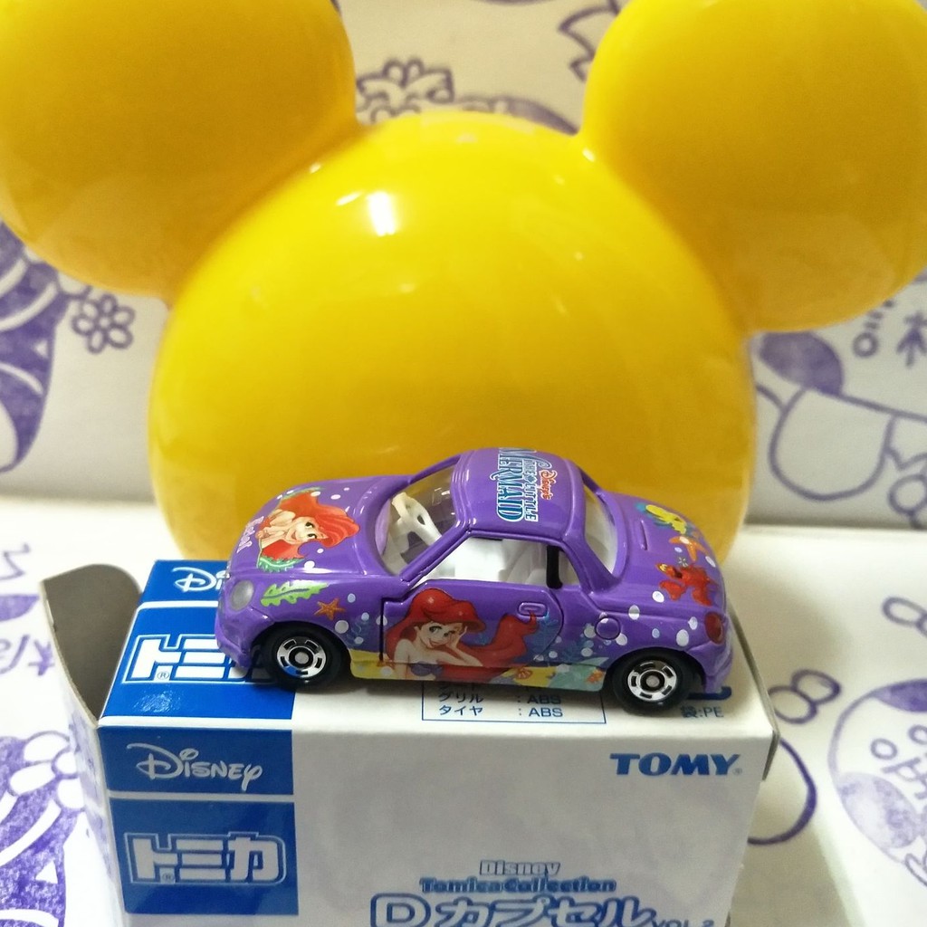 Tomica 迪士尼抽抽樂第2彈 Daihatsu Copen紫色小美人魚(附米奇彈頭)