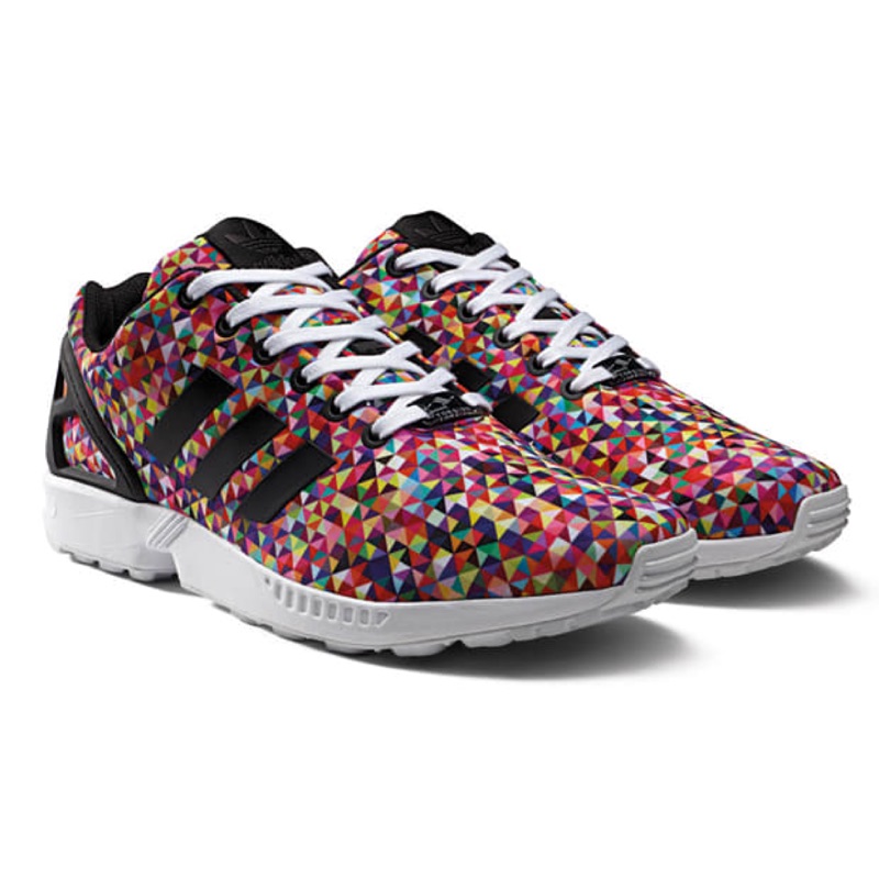 二手愛迪達 adidas zx flux rainbow prism 彩紅馬賽克 US10.5