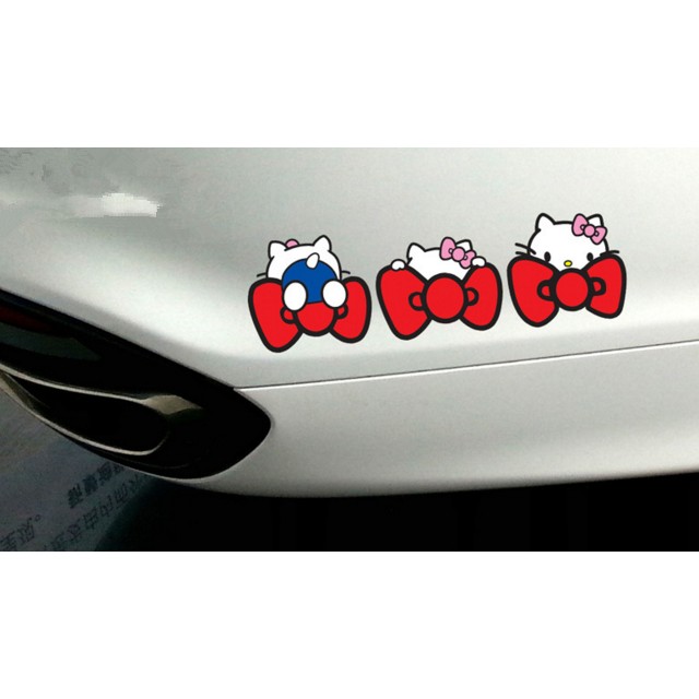 hello kitty 貼紙 可愛車貼  防水 遮醜貼 安全帽 行李箱 可愛貼紙 摩托車貼  汽車貼紙