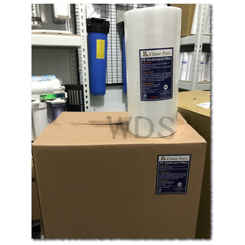 (WDS)台製CLEAN PURE10英吋大胖NSF/ANSI雙認證1微米PP濾心一箱12支只賣1360元
