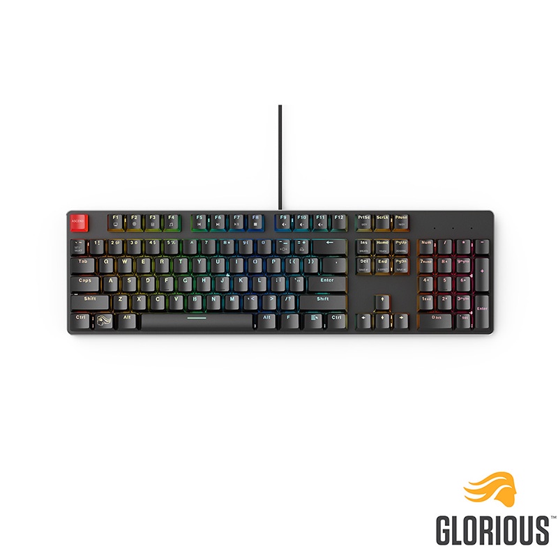 Glorious GMMK 100% RGB模組化機械鍵盤 茶軸 英文 - 黑