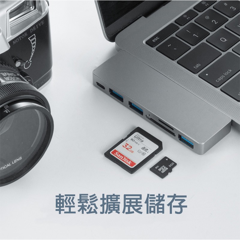 媽媽購 全新Apple蘋果 MacBook Pro/Air筆電Hdmi 擴充盒 6合1SD type-c hub USB