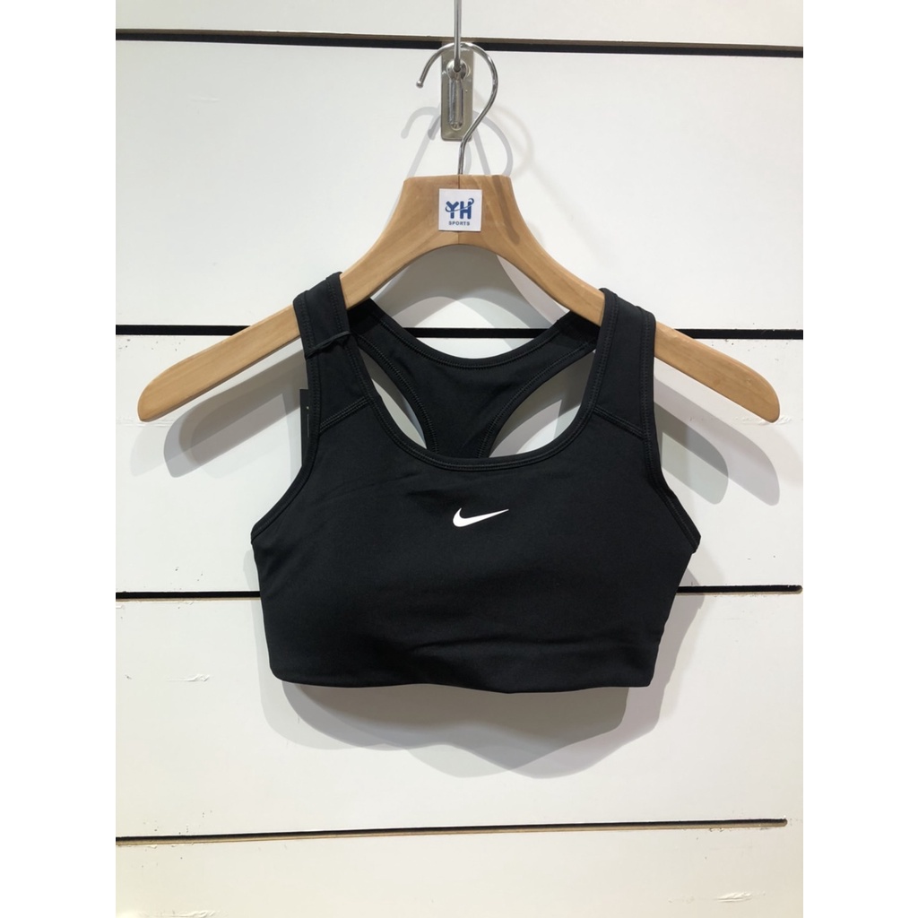 【清大億鴻】Nike As Swoosh Bra Pad 女款運動內衣 中度支撐 瑜珈 健身 黑色 BV3637-010
