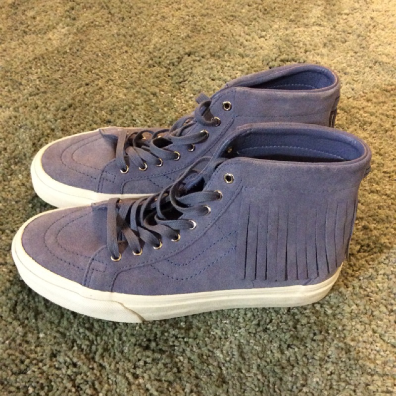 Vans SK8-HI SLIM 麂皮高筒粉藍色8.5 25-25.5可 全新