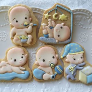 小嬰兒造型男寶寶女寶寶收涎餅乾糖霜餅乾鼠年寶寶