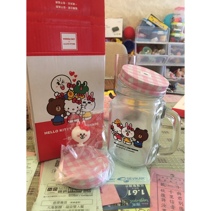 兔兔款-屈臣氏Hello kitty&amp;line Friends聯名玻璃杯