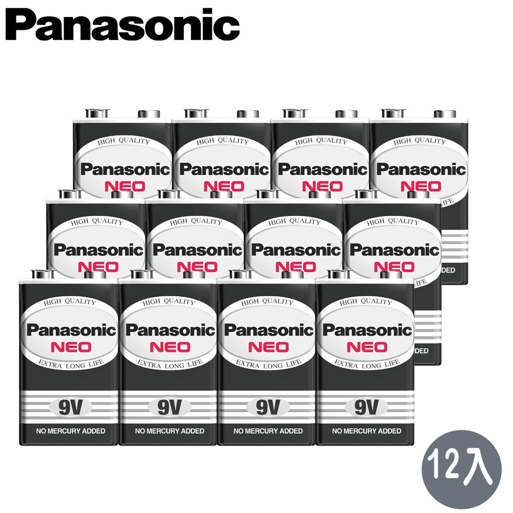 【國際牌Panasonic】碳鋅電池9V 12入裝(6F22NNT/黑錳電池/乾電池/公司貨) 現貨 廠商直送