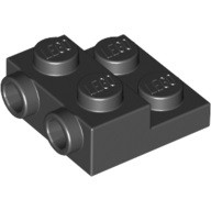 磚家 LEGO 樂高 黑色 Plate 1x2-2x2 Studs on Side 側接轉向薄板 轉向薄板 99206