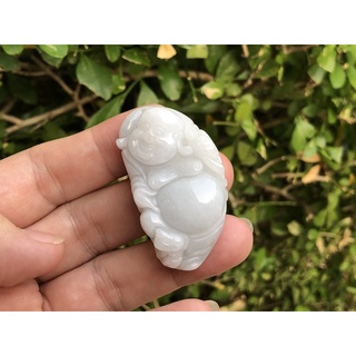 讓藏 天然緬甸玉a貨 翡翠 彌勒佛 芙蓉種 精雕翡翠玉墜 玉佩 編繩鍊~《AJ藝品》