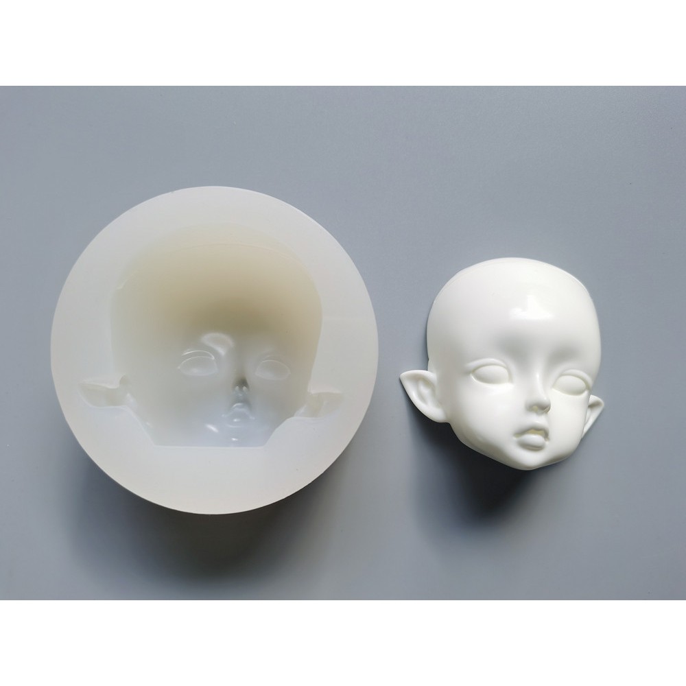 兵人 阿水粘土浮雕畫diy娃娃硅膠bjd臉模軟陶翻糖模具臉長寬6 5cm 蝦皮購物