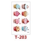 T系列 甜點 蛋糕 聖代冰淇淋 表演造型 紋身貼紙 能貼在 安全帽 汽機車上 口罩皮膚陶器金屬玻璃