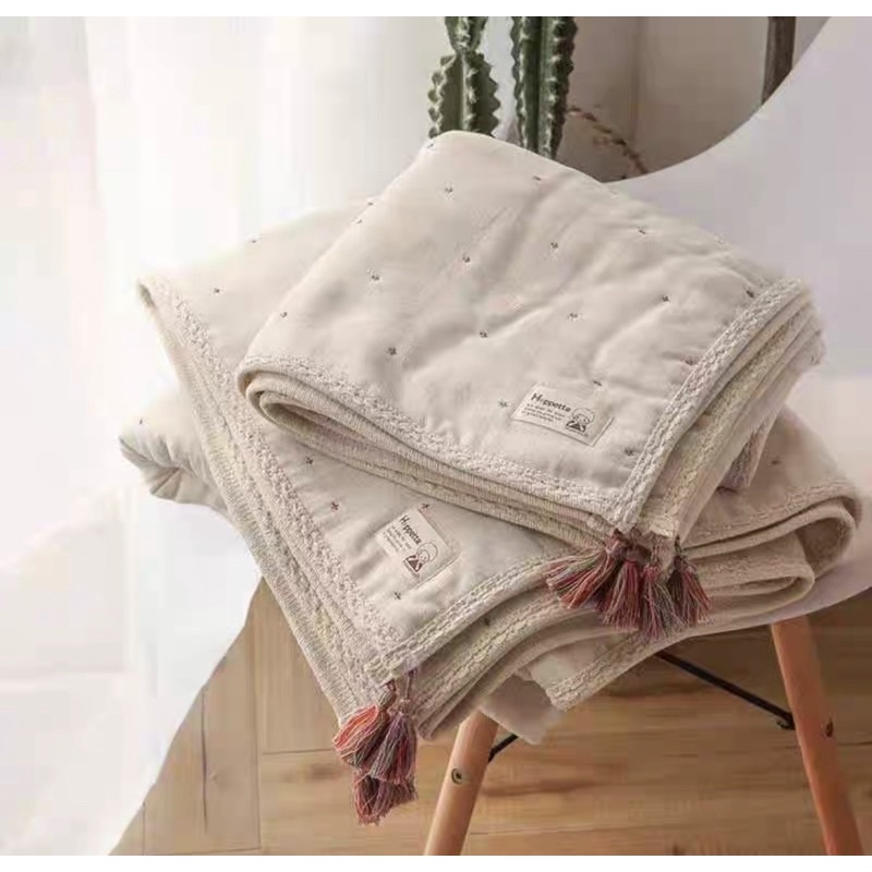 啵比選物｜（現貨）日本🇯🇵 本色原紗 六層紗 兒童毛巾被 單人全棉 雙人 午睡蓋毯 幼兒園毯 四季可用被