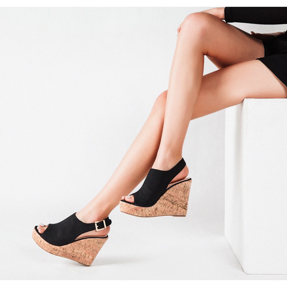 价格从 398 65 魚口楔形鞋 Best Price Products