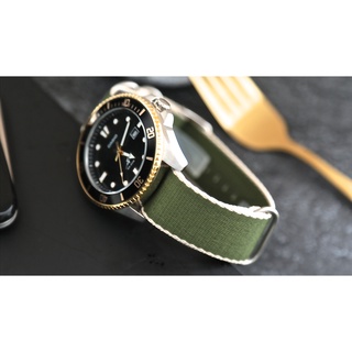 超值精選G10 nato zulu 高質感james bond尼龍錶帶~不鏽鋼製錶圈～22mm 綠＋卡其