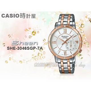 CASIO 時計屋 手錶 SHEEN SHE-3046SGP-7A 女錶 玫瑰金離子 保固 發票 SHE-3046SGP