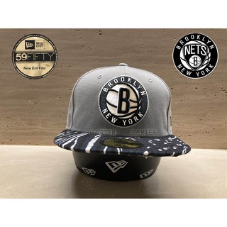 特價 New Era x NBA Brooklyn Nets 59Fifty 美國職籃布魯克林籃網灰底藍帽簷斑馬紋全封帽