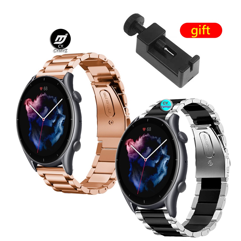 Amazfit GTR 3 錶帶金屬運動錶帶 amazfit GTR 2/2e 手鍊 amazfit GTR 3 pro