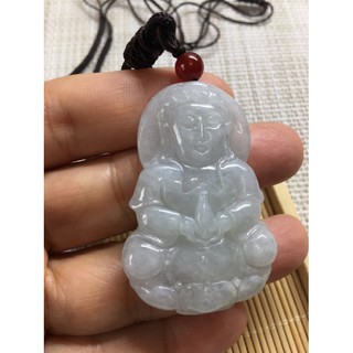 緬甸玉A貨冰糯種《寶瓶觀音》項鍊/避邪護身/種水極佳/完美無裂/附證書/老坑翡翠玉石批發專賣