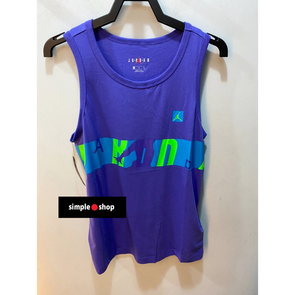 【Simple Shop】NIKE JORDAN LOGO 運動背心 籃球背心 喬丹 球衣 紫色 CD5651-554