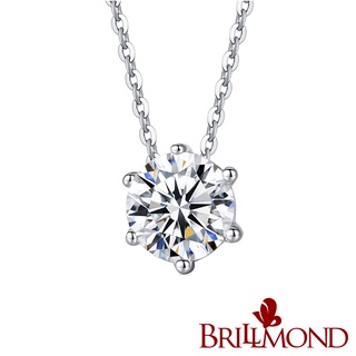 【BRILLMOND JEWELRY】GIA 50分 18K金 經典六爪鑽墜(E/I218K白金台+鍊)