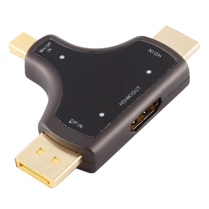 轉換器  D62A DisplayPort+Mini DP+HDMI公頭 轉 HDMI母頭 3合一轉接頭