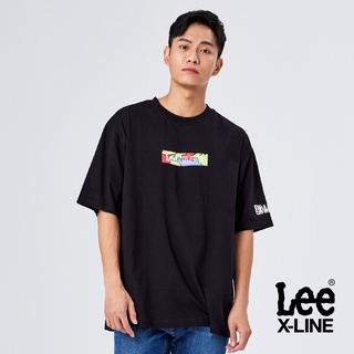 Lee 彩色LOGO寬版短袖T恤 男 X-LINE 塗鴉黑LL220016K11