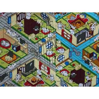 數位印花薄棉 居家貓貓 適用於抱枕、衣褲、桌巾、佈景……等