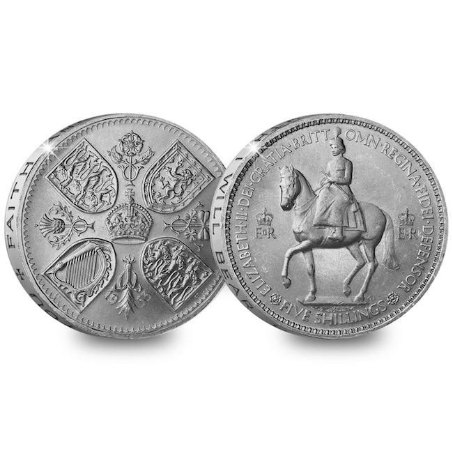 英國女王 加冕紀念幣 1953年 伊莉莎白二世 登基 硬幣 白金禧 登基70週年 五先令 皇室 王室 溫莎王朝 王冠