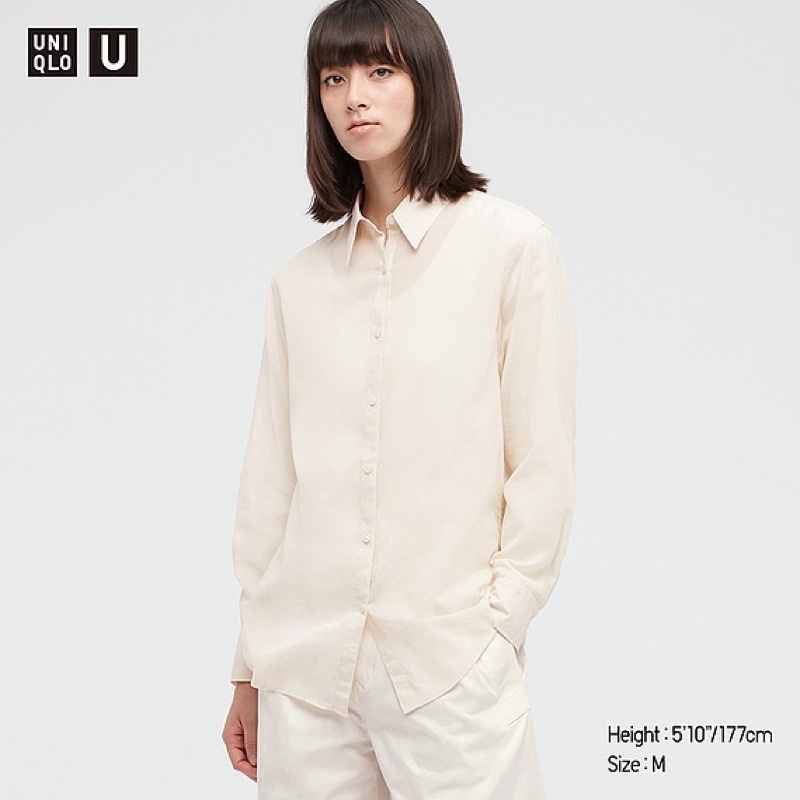 轉賣 Uniqlo 女裝U透膚襯衫 M號