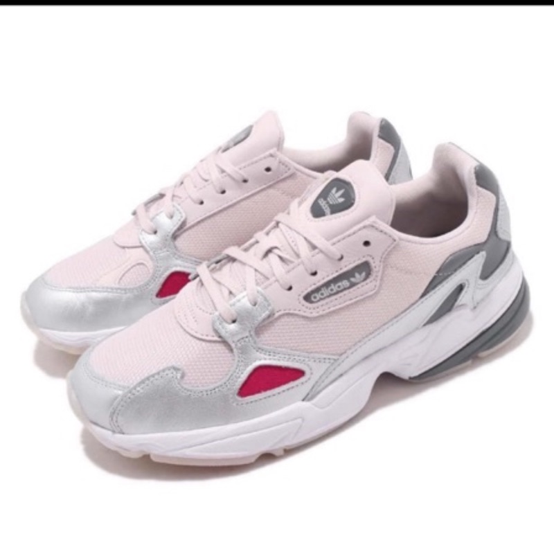 Adidas Falcon Originals 特殊銀粉色老爹鞋增高全新25號 蝦皮購物