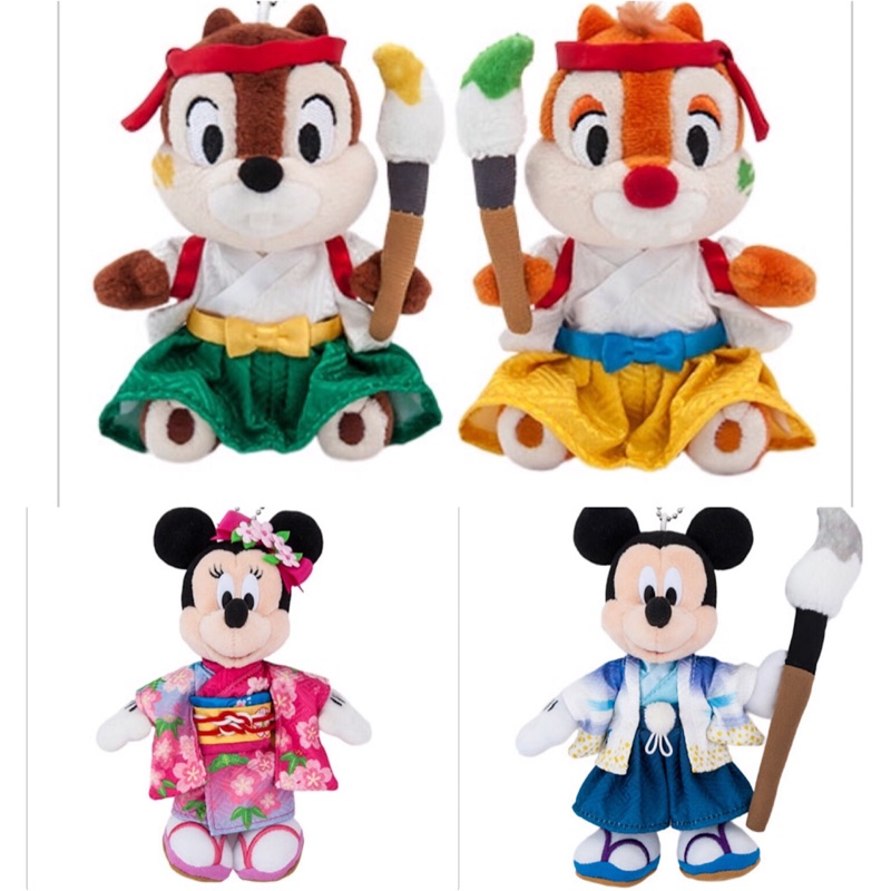 [預購] 日本東京迪士尼代購 2020新年毛筆米奇 和服米妮 奇奇蒂蒂 吊飾 賀年禮 期間限定不要錯過
