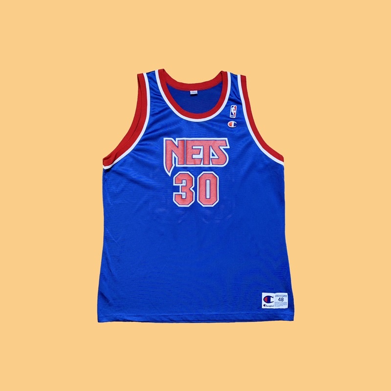 JCI：稀少 Vintage Champion 出品 NBA 紐澤西 籃網隊 球衣 90s嘻哈 / 布魯克林 / 古著